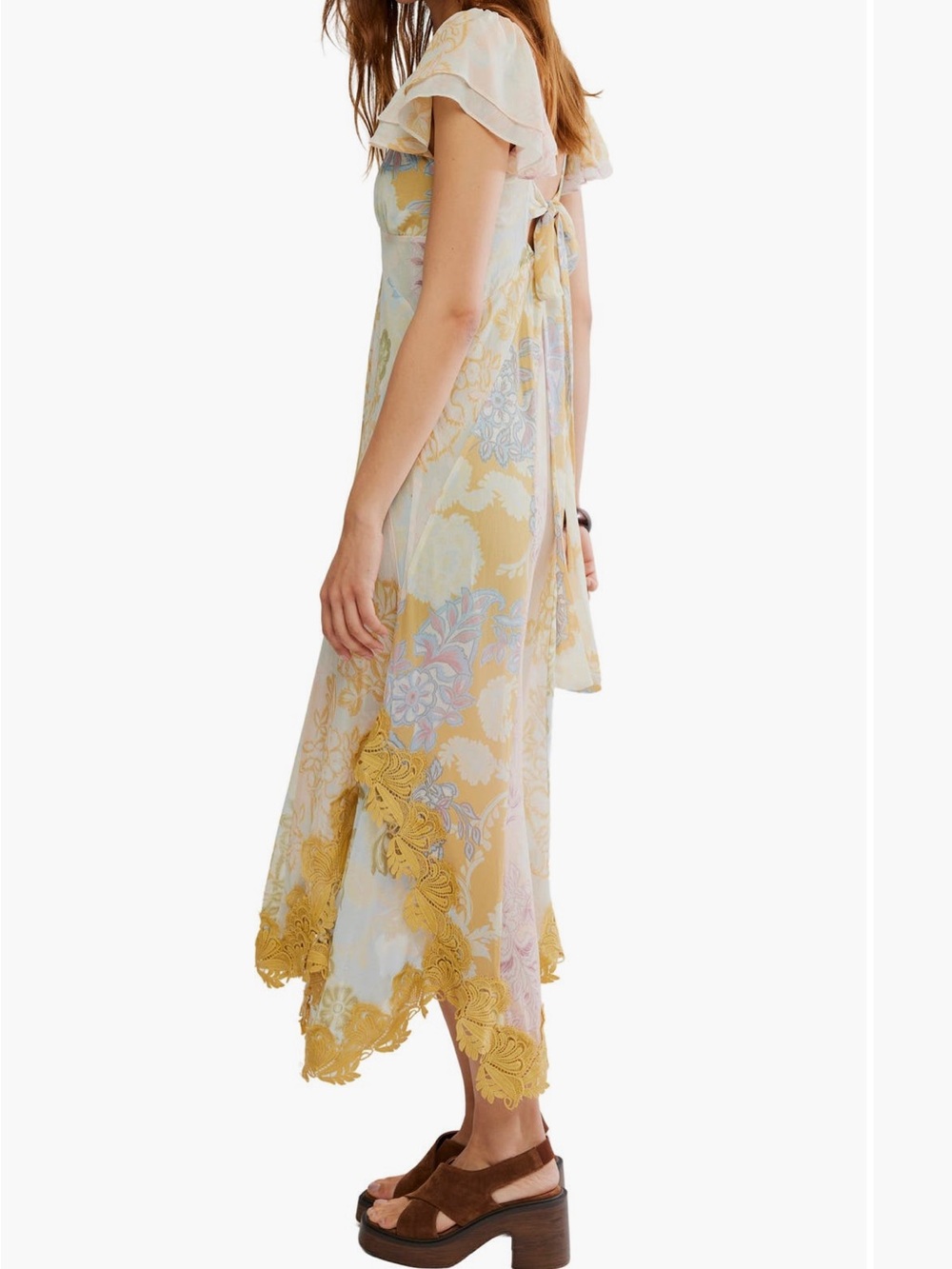 Free People Bali Aurora Flutter Sleeve Midi Dress - Picture 3 of 4